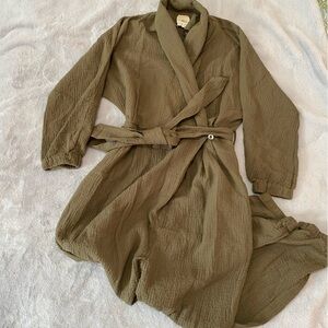 Anthropology Hei Hei Benna wrap long sleeve jumpsuit